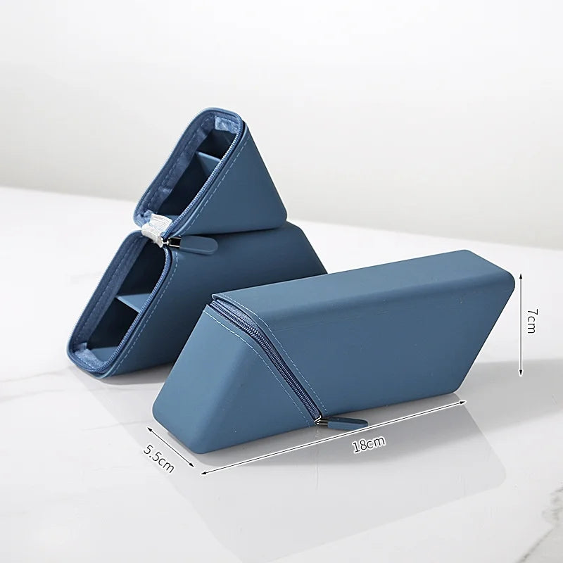Aesthetic Silicone Zipper Pencil Case with Hidden Pocket