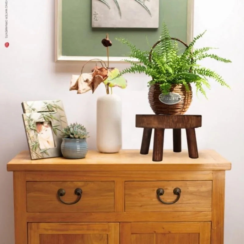 Wooden Plant Stand Flower Pot Base Holder Stool Indoor Outdoor Garden