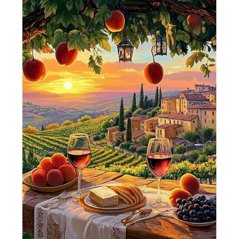 GATYZTORY Oil Painting By Numbers On Canvas Lemon Tree Coloring By Numbers For Adults Gift For Handiwork Home Decor Landscape Peaceful Pleasures Health and Wellness 111-2 30x40cm Unframed