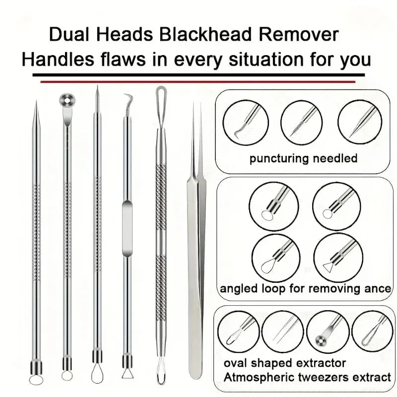 Stainless Steel Blackhead & Blemish Removal Tool Set