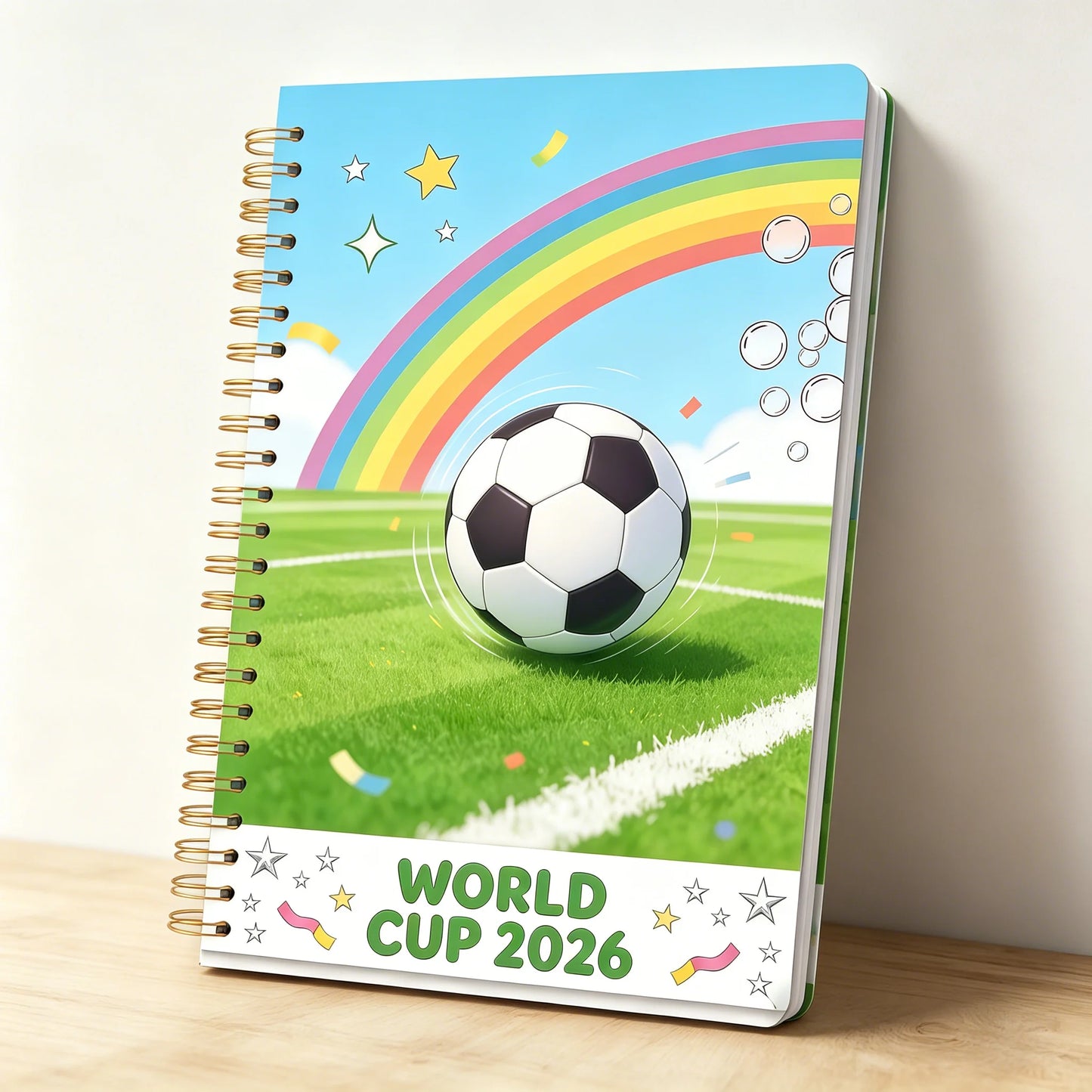 2026 World Cup Soccer Notebook Cute Spiral Journal Kids Football Fans