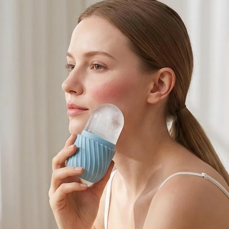 Facial Ice Roller Silicone Tray – Tighten Pores & Reduce Puffiness Facial Skincare Tool Peaceful Pleasures Health and Wellness
