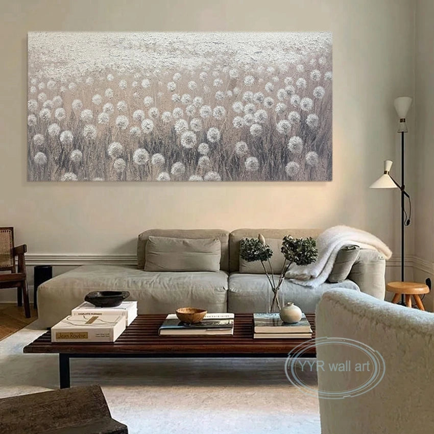 Living Room Sofa Bedroom Decoration Salon Handmade Oil Painting Abstract Edelweiss Art Canvas Wall Poster Home Mural Horizontal Peaceful Pleasures Health and Wellness