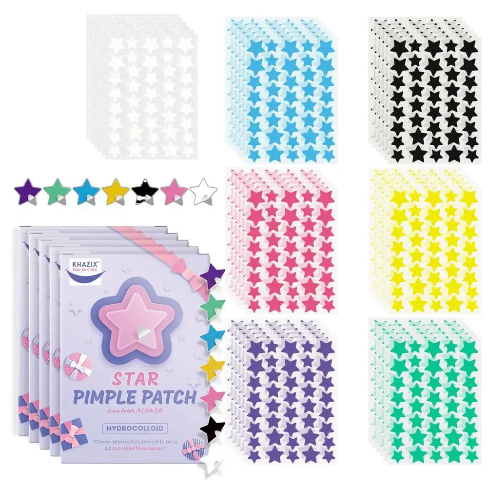 1400pcs Hydrocolloid Colorful Pimple Patches Pimple Cover Sticker Star Shaped Invisible Pimple Cover Removal Pimple Patch Peaceful Pleasures Health and Wellness 02