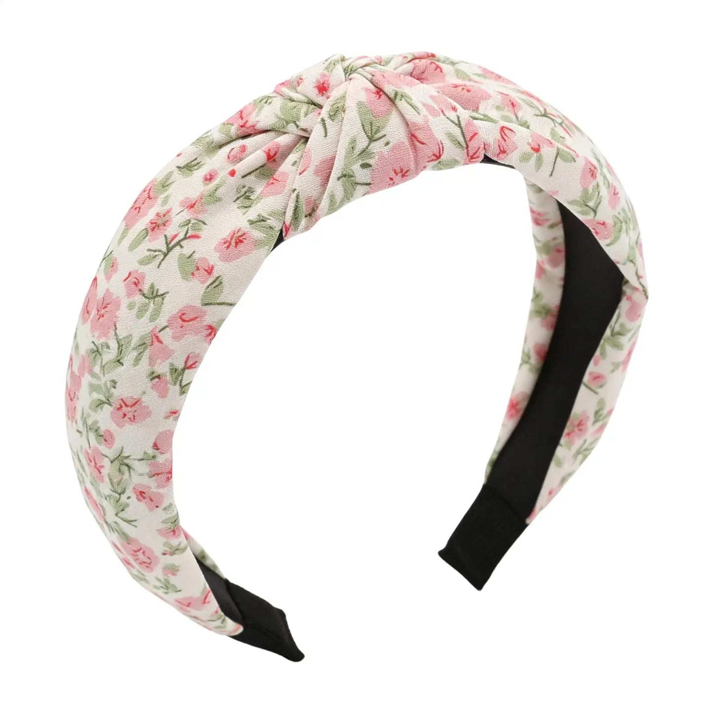 Floral Knotted Headband for Women – Non-Slip Fabric Hair Hoop