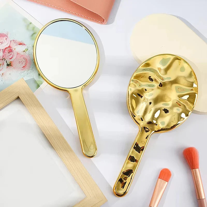 Oval Handheld Makeup Mirror – Portable Travel Cosmetic Mirror