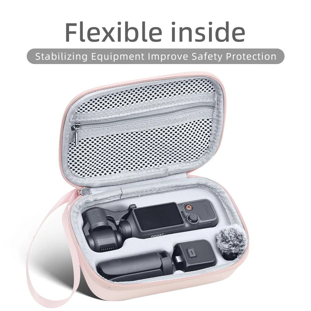 Double‑Layer Webbing Handle For DJI Osmo Pocket 4 Hard Case Shockproof Portable PU Travel Carrying Bag For Gimbal Set Accessory Peaceful Pleasures Health and Wellness