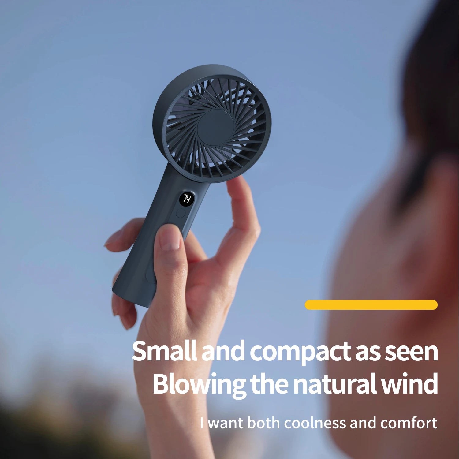 New Portable Handheld Fan, Fan 6 Speed Wind LED Display Personal Mini Travel Fan Hand Held Fan USB Foldable Electric Fan Peaceful Pleasures Health and Wellness