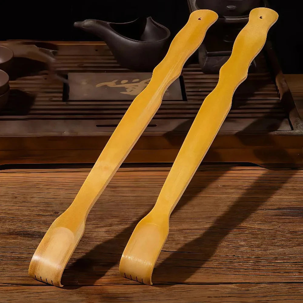 Bamboo Back Scratcher Aid Stick Scratching Massage Roller Long Wooden Body Large Stick for Men and Women Back Scratcher Massager Peaceful Pleasures Health and Wellness