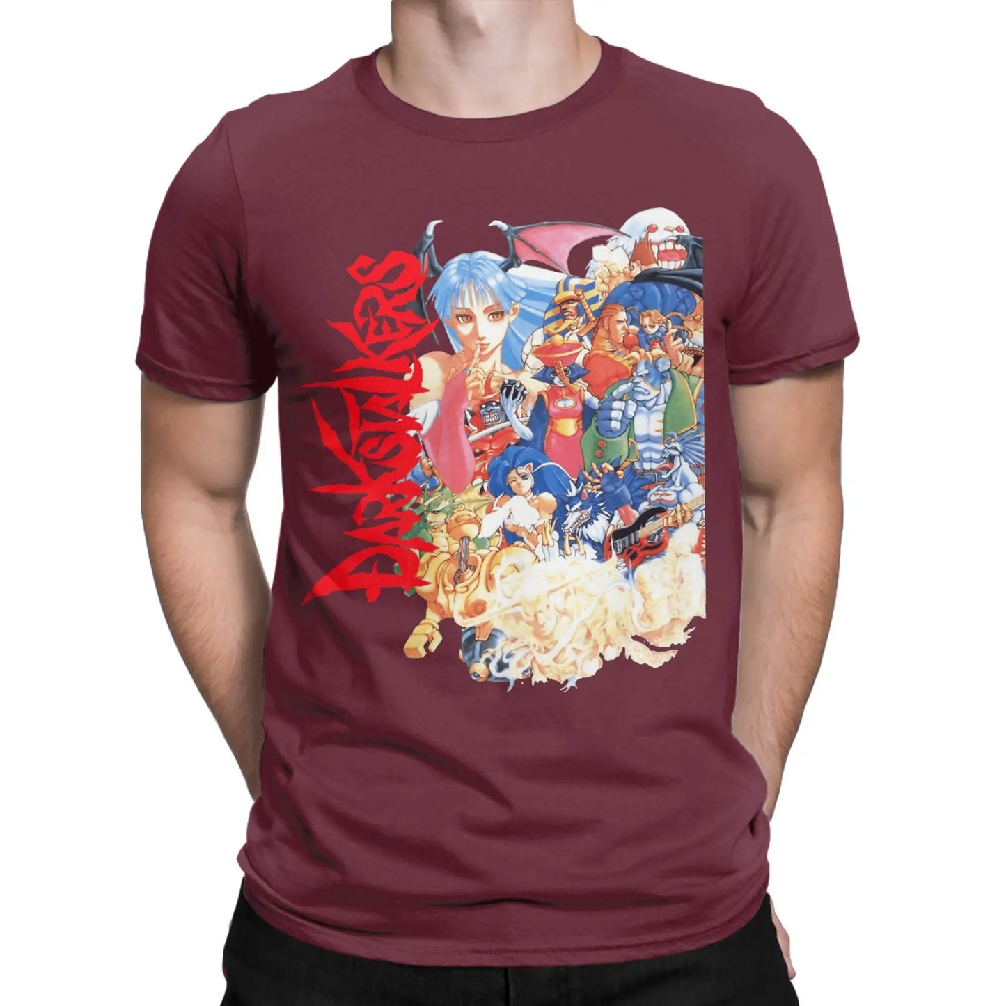 Men's T-Shirt Darkstalkers Humor 100% Cotton Tee Shirt Short Sleeve Characters T Shirt Round Collar Clothes Printed Peaceful Pleasures Health and Wellness