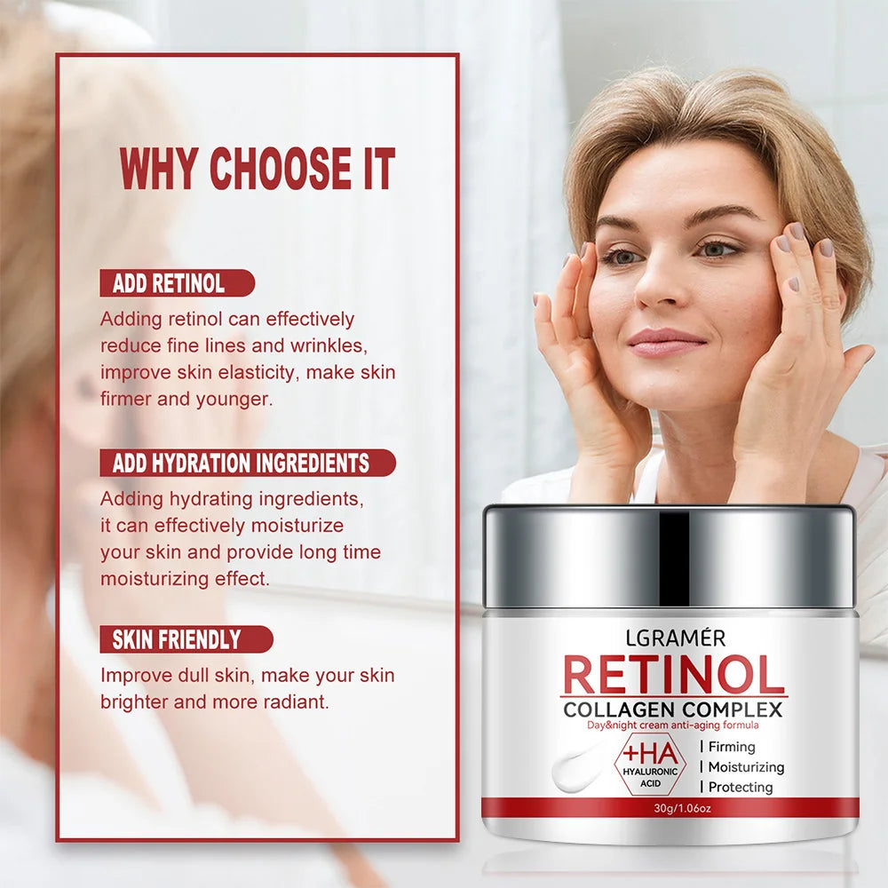 Retinol Lifting Firming Cream Collagen Smooth wrinkles Face Cream For Moisturizer Whitening Nourishing Brighten Skin Products Peaceful Pleasures Health and Wellness
