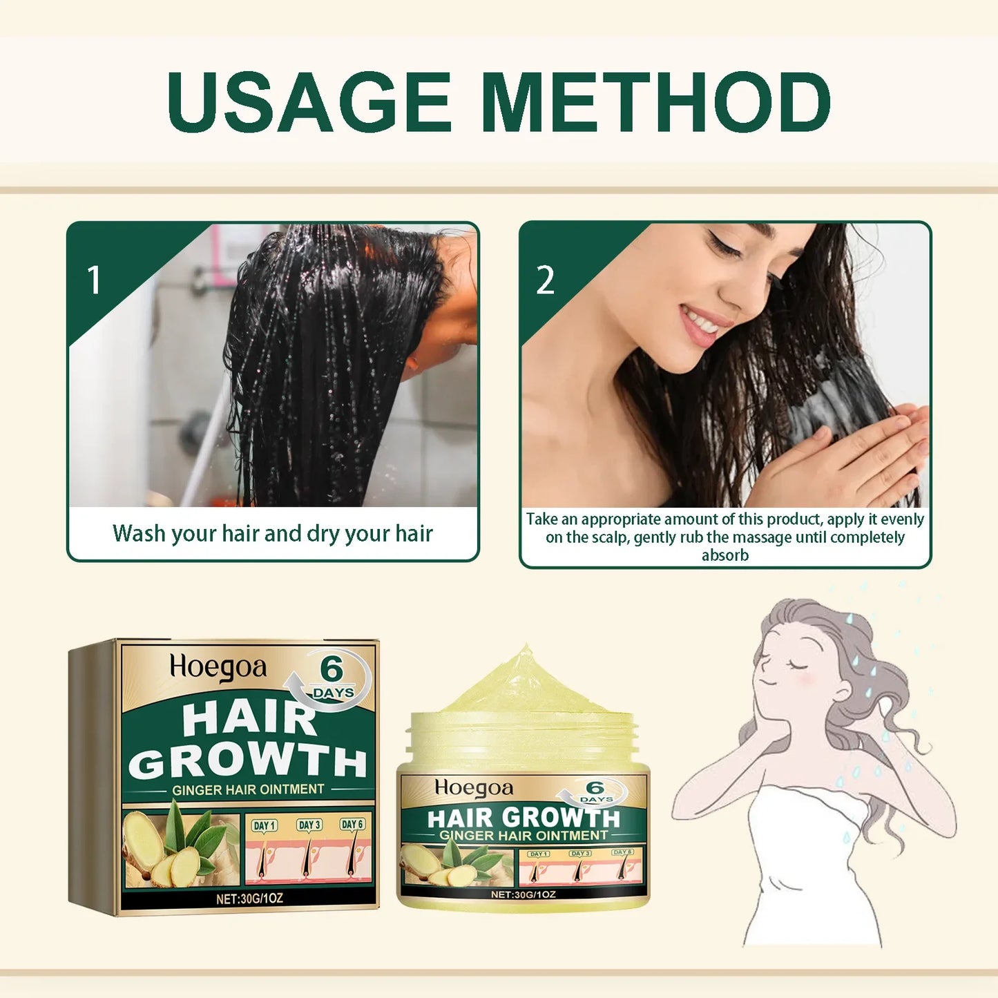 HOEGOA Hair Growth Scalp Cream – Deep Moisture & Repair 30g