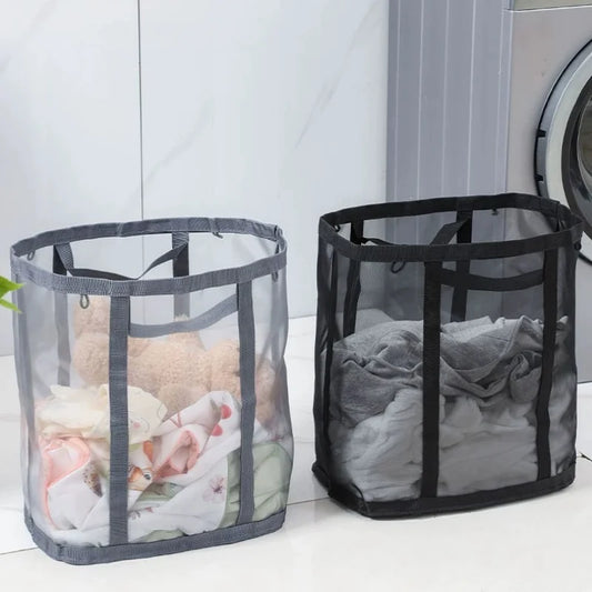 Collapsible Mesh Laundry Hamper Bag with Handles | Dorm Travel Laundry Hamper Bag Peaceful Pleasures Health and Wellness