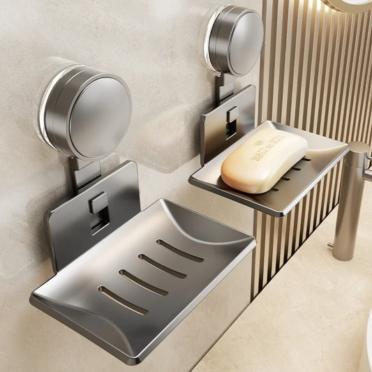 Drill-Free Suction Cup Soap Dish & Bathroom Storage Rack Soap Dish Holder Peaceful Pleasures Health and Wellness