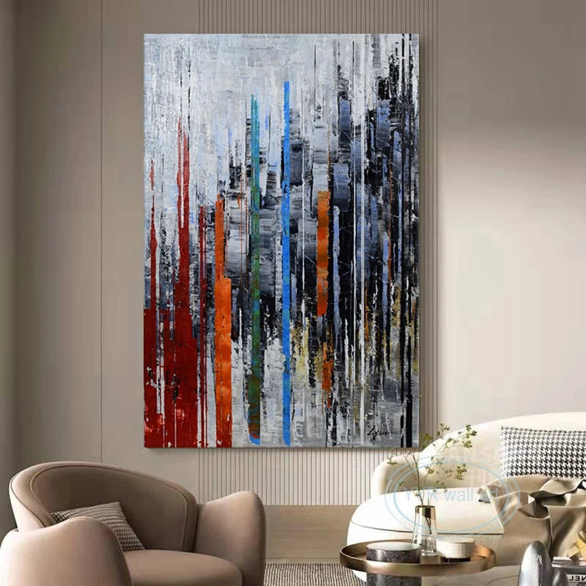Handmade Abstract Canvas Oil Painting | Custom Wall Art Abstract Oil Painting Peaceful Pleasures Health and Wellness
