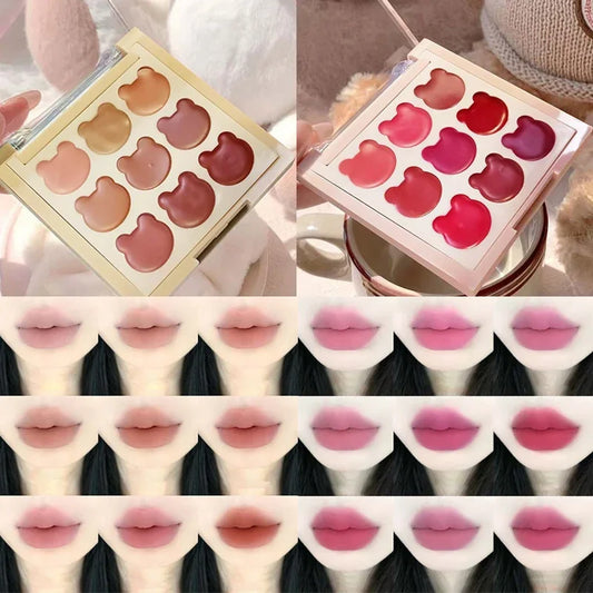 9-Color Velvet Matte Lip Mud Set | Lipstick & Cheek Tint Matte Lip Mud Set Peaceful Pleasures Health and Wellness