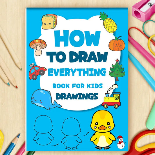 Art Learning Book Kids How Draw Everything Simple Steps Boost Peaceful Pleasures Health and Wellness 1pcs