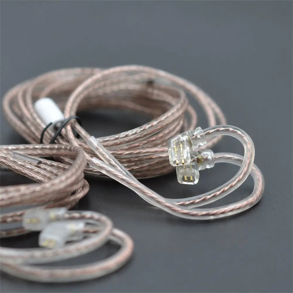 Plated 2Pin Cable High-Purity Upgrade Oxygen-Free Copper KZ Earphones Cord ZS10 Earphone Wire In Ear Cable 2Pin Headphone Cord Peaceful Pleasures Health and Wellness