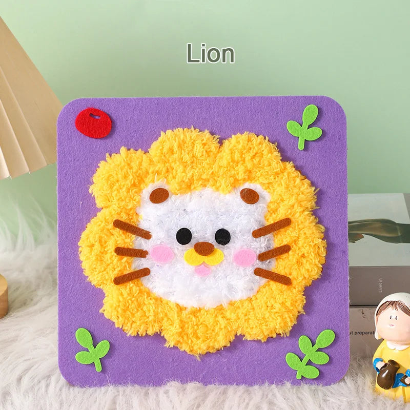 DIY Cartoon Animal Embroidery Doll Kits Fun Non-woven Fabric