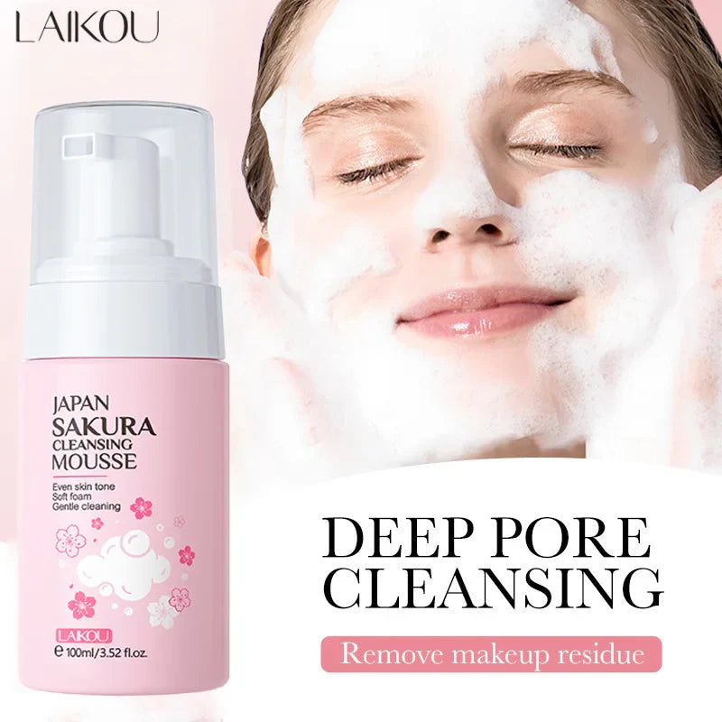 LAIKOU Sakura Facial Mousse Cleanser – Brightening & Hydrating