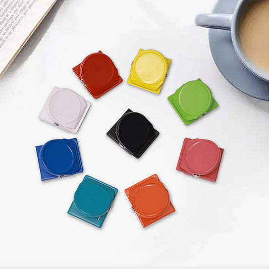 6-pcs Candy Colored Magnetic Note Holder Stationery Storage Metal Peaceful Pleasures Health and Wellness