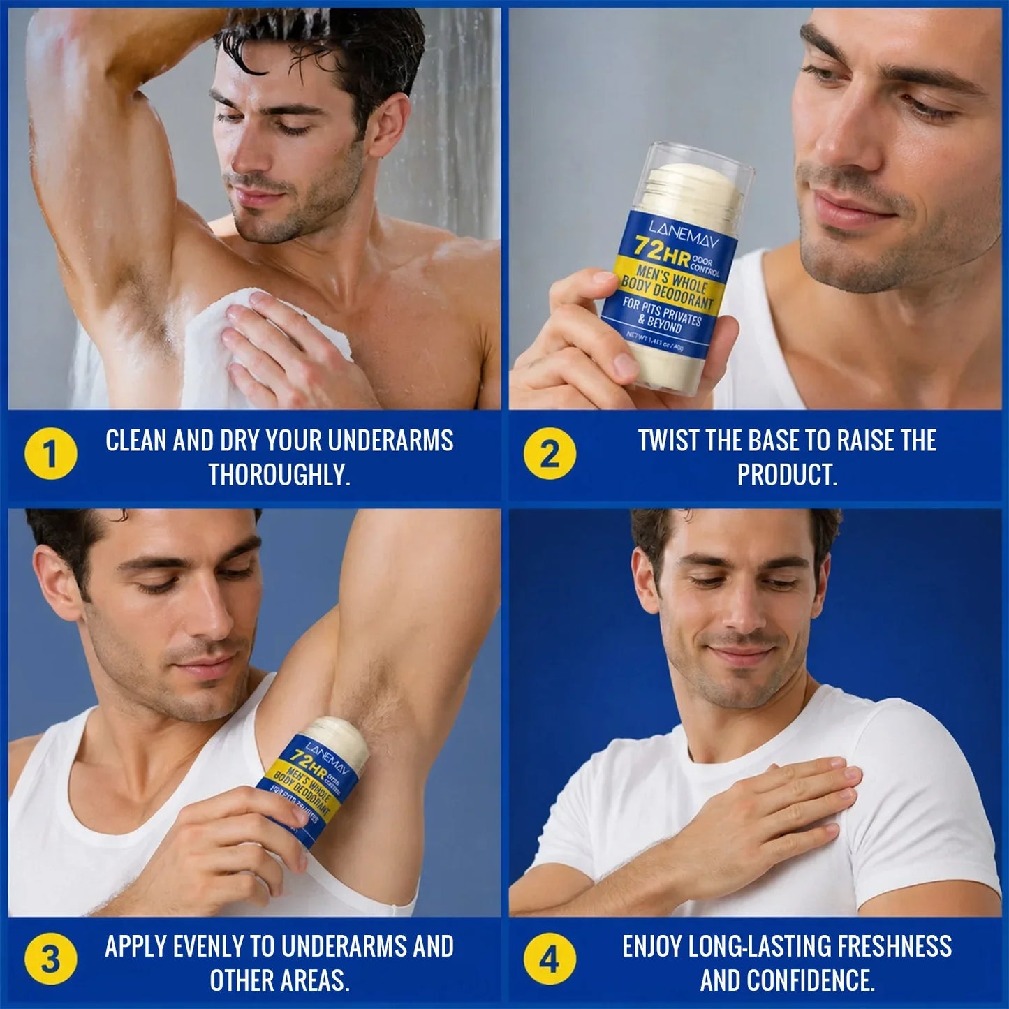 Men's 72HR Whole Body Deodorant Stick – Pits & Privates