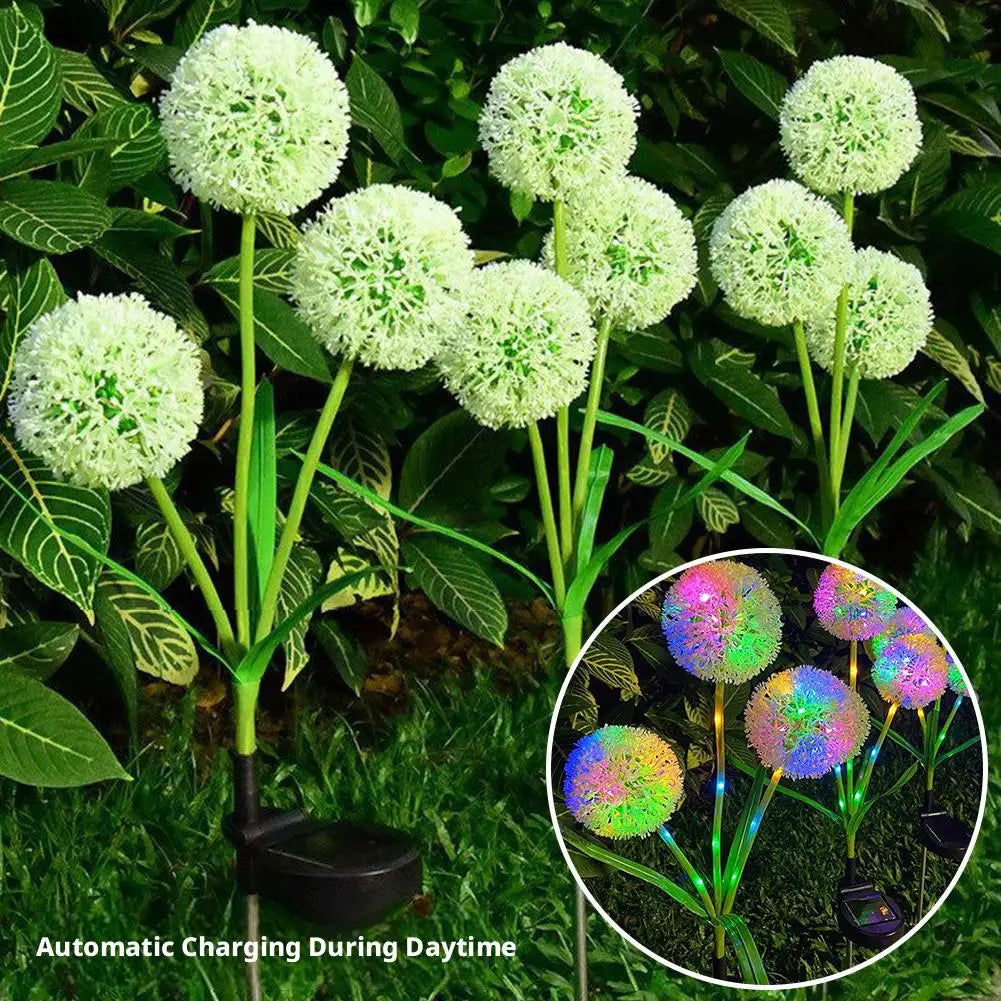 LED Solar Dandelion Flower Lamp Solar Courtyard Light Waterproof For Courtyard Paths Terraces Garden Decoration Peaceful Pleasures Health and Wellness
