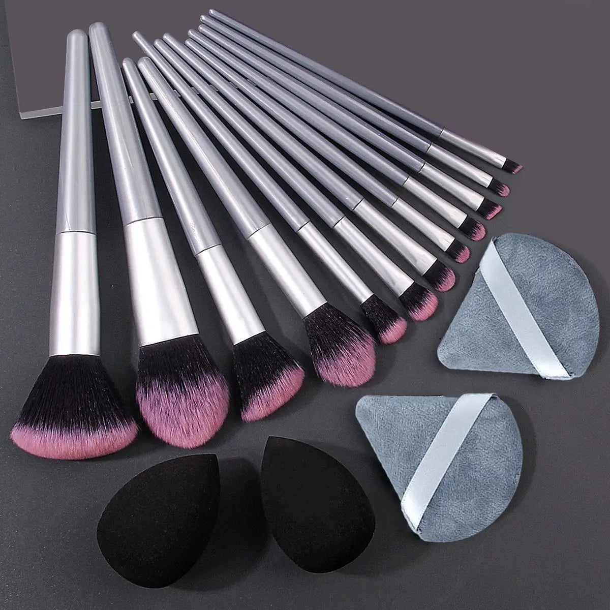 KOSSHOW 16PC Makeup Brush Set – Soft Nylon Bristles & Sponge
