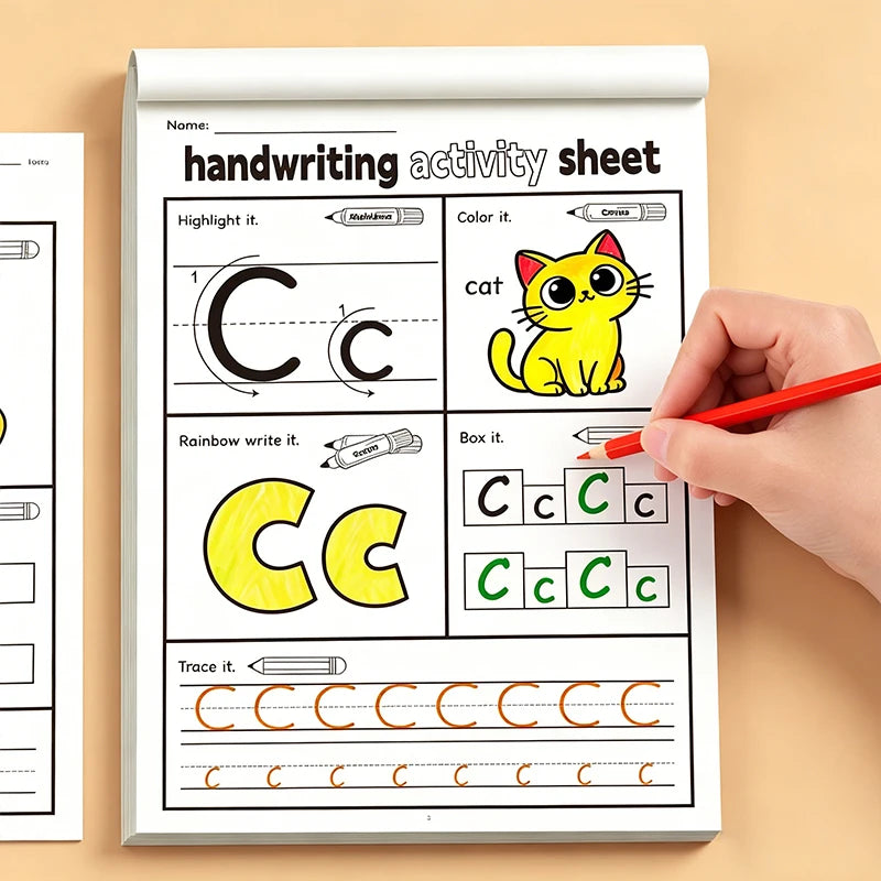 32-Page Children's Alphabet Practice Book Including 26 English