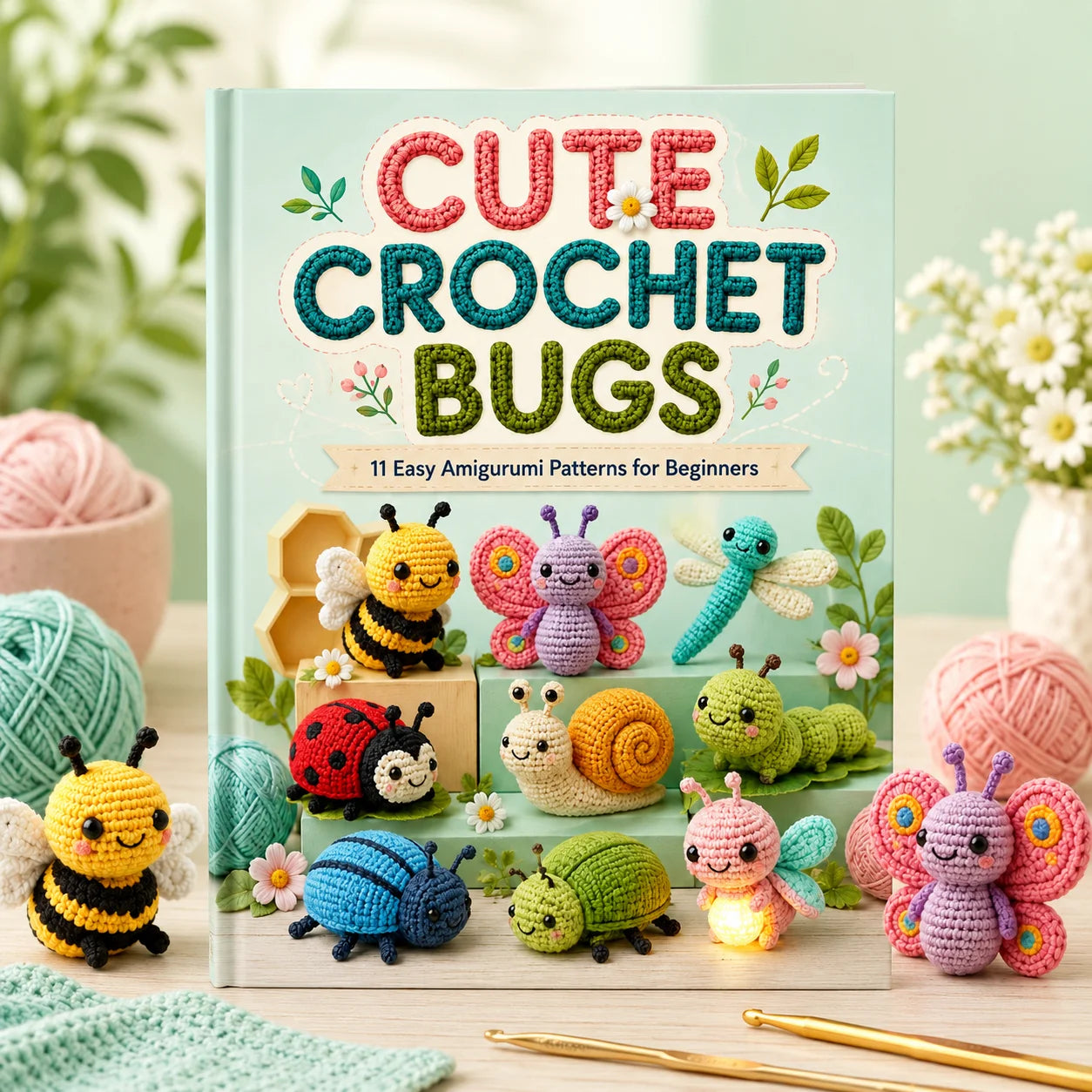 Cute Crochet Bug Crafting Guide A5 Spiral Notebook Kids Adults DIY