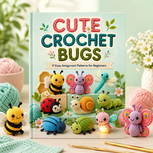 Cute Crochet Bug Crafting Guide A5 Spiral Notebook Kids Adults DIY Peaceful Pleasures Health and Wellness
