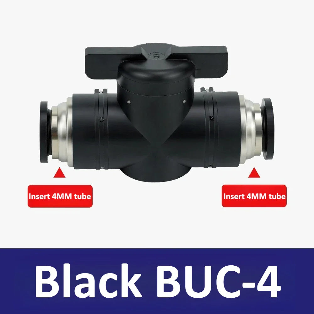 Pneumatic Ball Hand Valve Quick-Connect PU Air Pipe 4–12mm