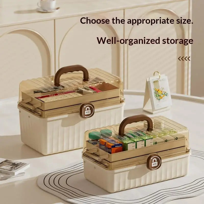 3-Tier Foldable Medicine Organizer | Portable First Aid Box