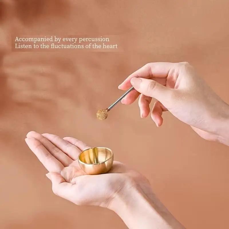 Mini Singing Bowl Set 1pc Sound Bowl for Yoga Meditation Rich Tone Handmade for Relaxing Moments Peaceful Pleasures Health and Wellness Default Title