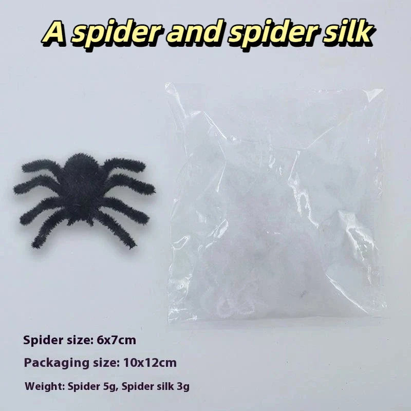 3D Flocking Black Spider Figurine | Halloween Party Decor