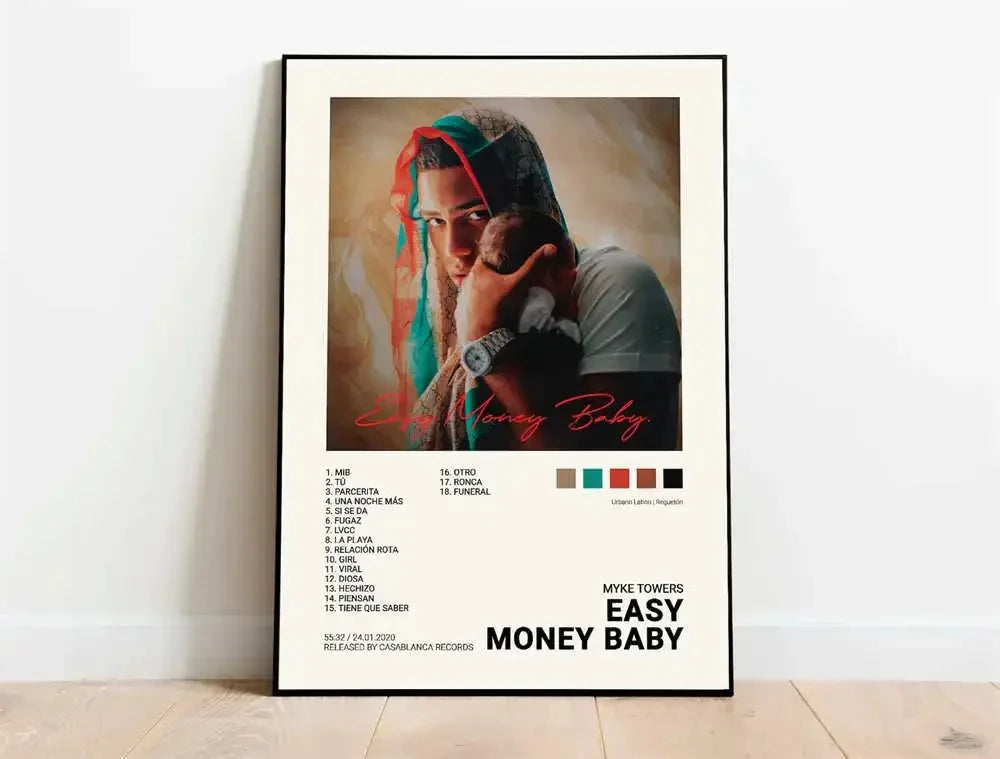 Nordic Pop Rapper Quevedo Poster Aesthetics Mora Feid Eladio Carrion Rauw AlejanDro Music Album Canvas Print Wall Art Home Decor Peaceful Pleasures Health and Wellness QPHL005-14 80x120cm No Frame