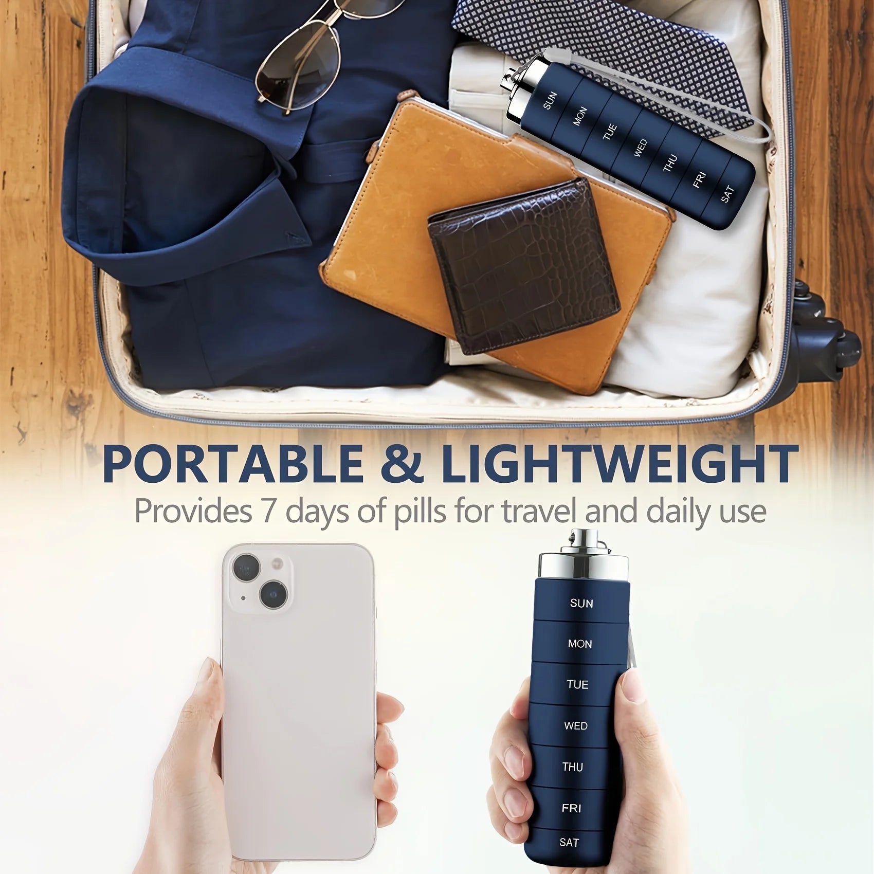 7pcs Metal Pill Organizers, Stackable Portable Waterproof Travel Pill Box, Large Aluminum Alloy Travel Pill Case Peaceful Pleasures Health and Wellness