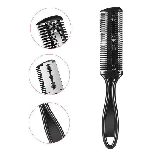 1pc Hair Cutting Comb Hair Brushes with Razor Blades Hair Trimmer Cutting Thinning Tool Professional Styling Barber Cutter Peaceful Pleasures Health and Wellness