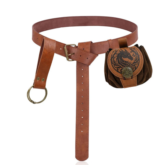 Medievalcosplayleather Belt Copper Coin Waist Bag Renaissance Dress Peaceful Pleasures Health and Wellness