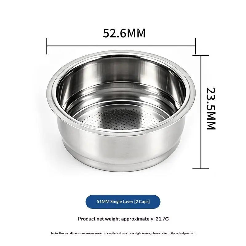 51/54mm Espresso Filter Basket | 304 Stainless Steel Portafilter