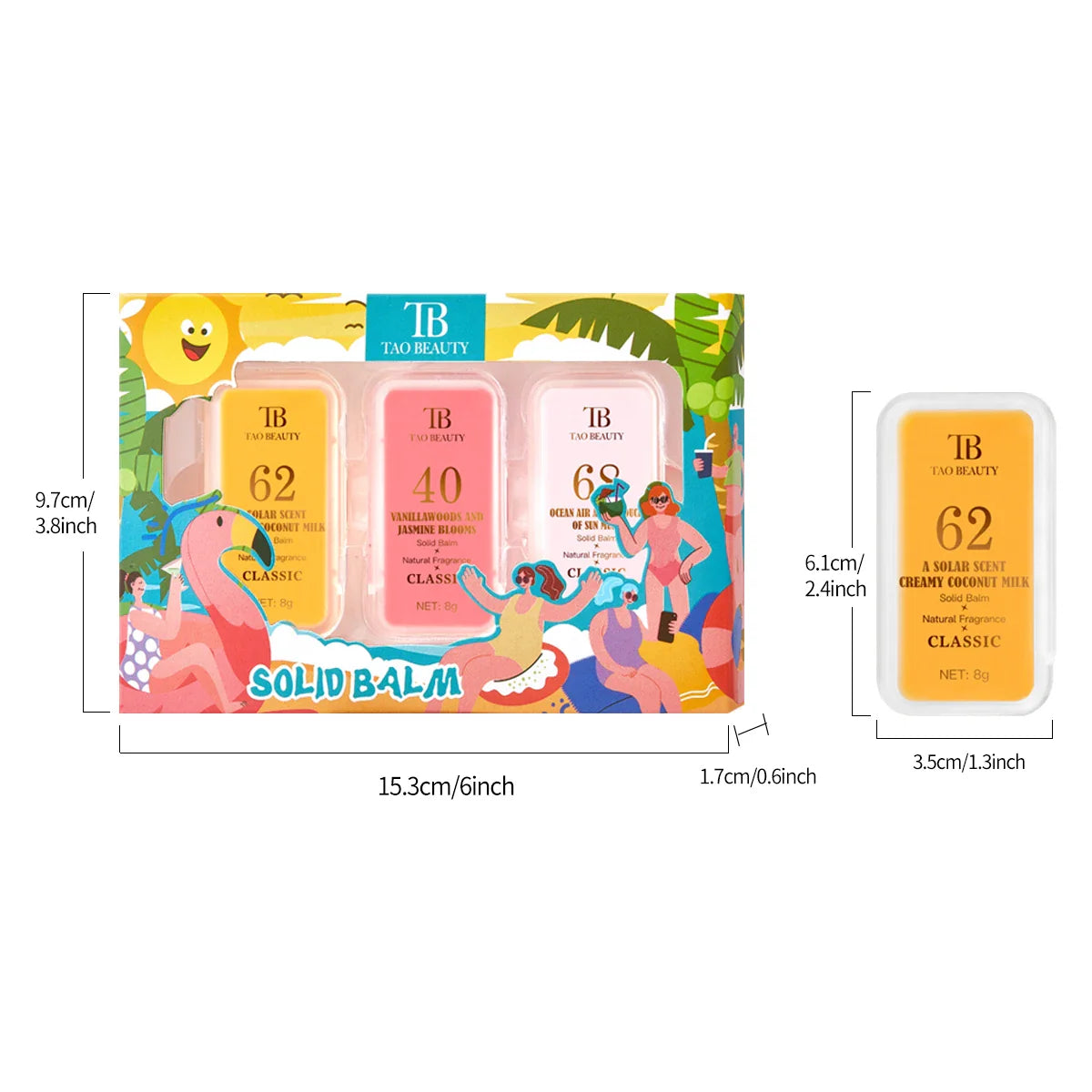 3-Pack Solid Perfume Set – Alcohol-Free Fruity Fragrance Unisex