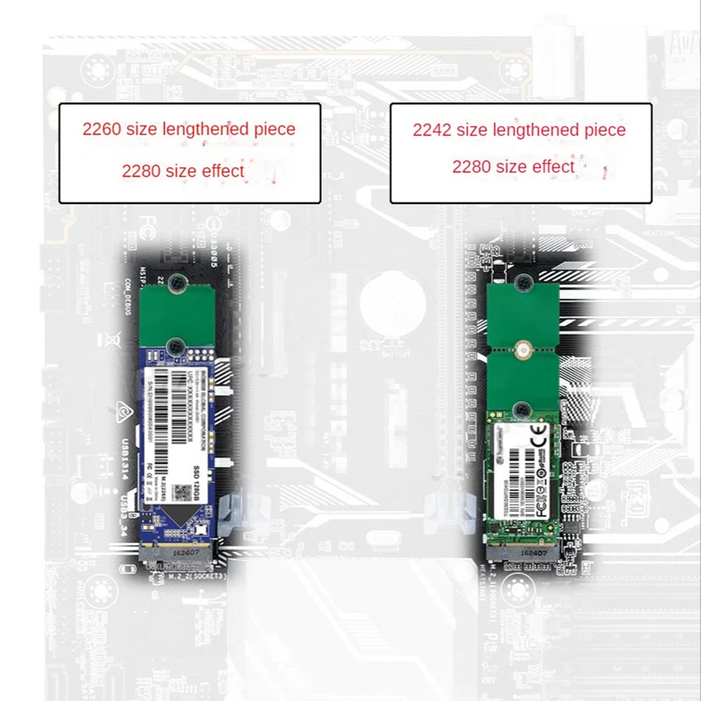 A36T-NGFF NVME M.2 Extended Bracket 2230 To 2242/2260/2280, 2242 To 2280, 2260 To 2280 Transfer Adapter Expansion Rack Board Peaceful Pleasures Health and Wellness