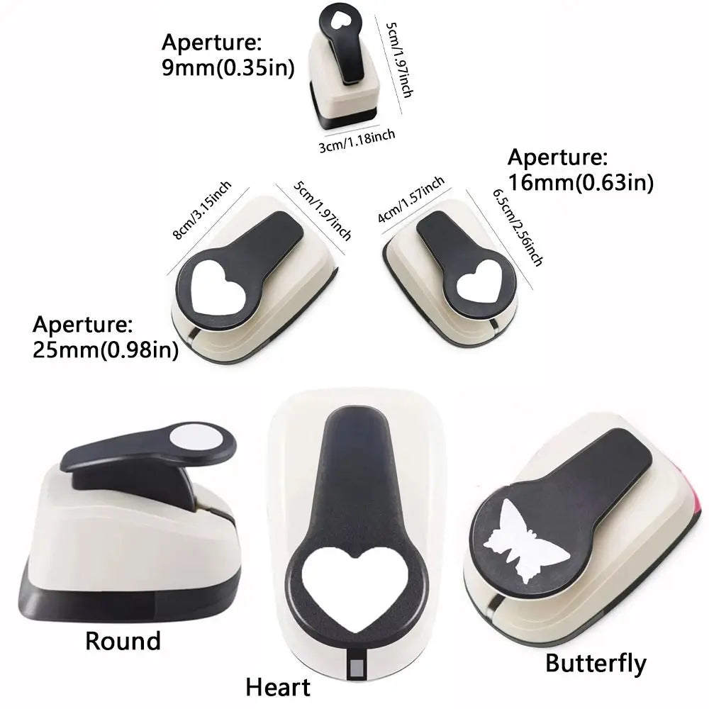 9/16/25 Mm Shape Hole Punch Press-Type Labor-saving Round Paper Punch Multi-Pattern Comfortable Grip Embossing Machine Peaceful Pleasures Health and Wellness