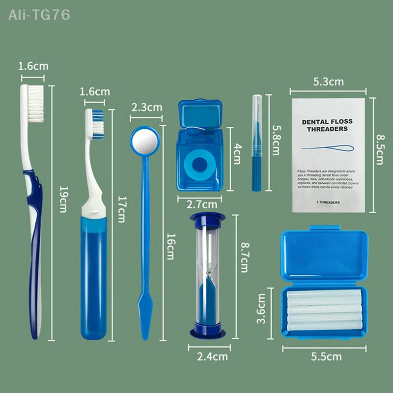 8-Piece Orthodontic Oral Care Kit | Interdental Brush & Floss Set