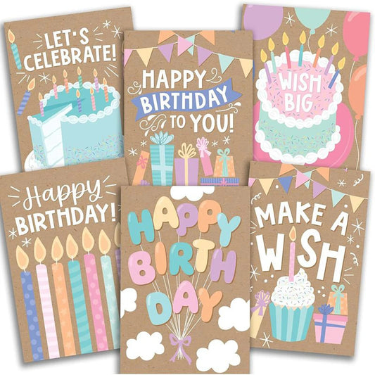 6 Cardboards Envelopes Colorful Cartoon Birthday Cards Simple Peaceful Pleasures Health and Wellness