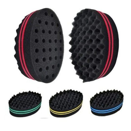 Oval Sponge Hair Brush Double Sided Hair Curler Wave-Shaped Hair Curl Twist Hair Brush Sponge Hair Styling Tools Peaceful Pleasures Health and Wellness
