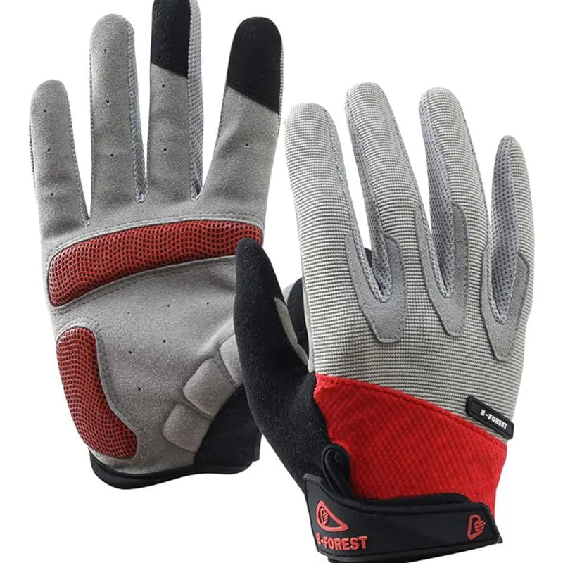One Pair Gloves/Bike Gloves Full Finger Road Bicycle Gloves for Men and Women Anti-Slip Shock Gloves Peaceful Pleasures Health and Wellness Red XL
