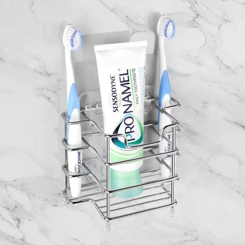Stainless Steel Toothbrush Holder & Bathroom Organizer Bathroom Organizer Peaceful Pleasures Health and Wellness