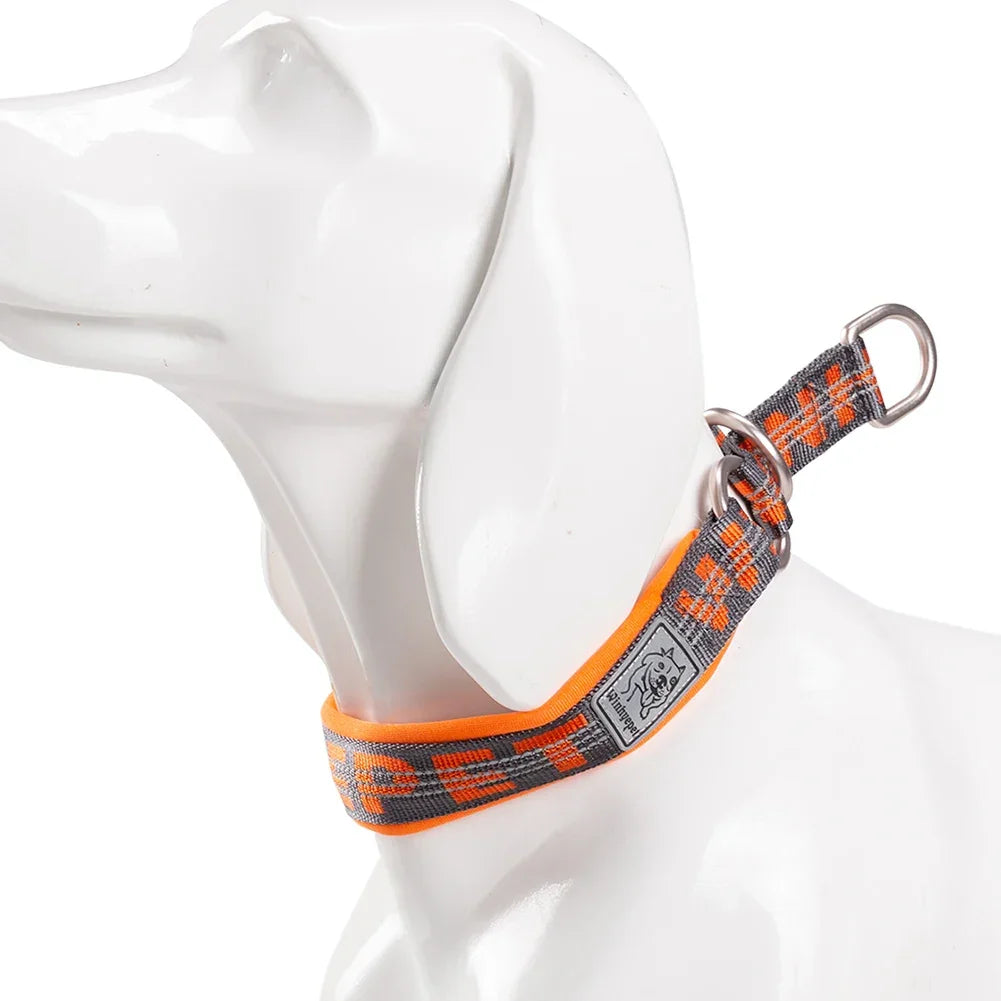 TRUELOVE P chain Pet Reflective Collar Nylon Best Neoprene Padded Half Choke Training Lightweight Washable Sports YC1852 Peaceful Pleasures Health and Wellness Orange Reflective Neck-40-50CM China Mainland