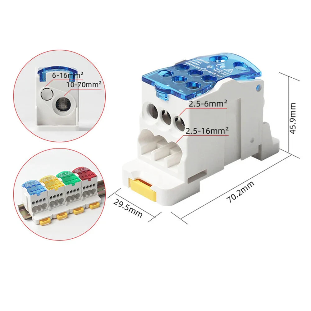 80A–500A DIN Rail Terminal Block Junction Box | Power Connector